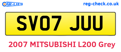 SV07JUU are the vehicle registration plates.