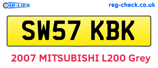 SW57KBK are the vehicle registration plates.