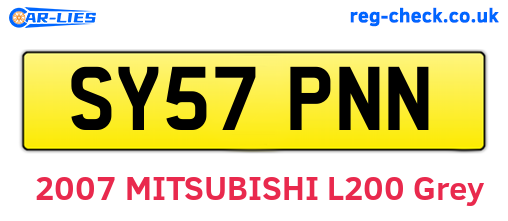 SY57PNN are the vehicle registration plates.