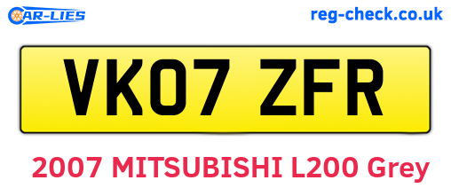 VK07ZFR are the vehicle registration plates.