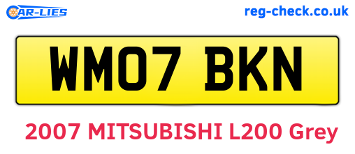 WM07BKN are the vehicle registration plates.
