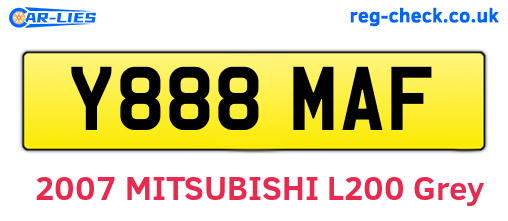 Y888MAF are the vehicle registration plates.