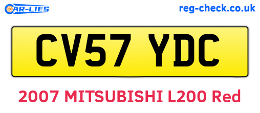 CV57YDC are the vehicle registration plates.