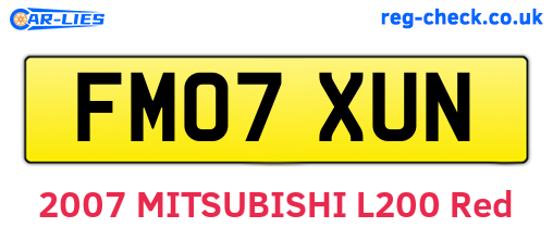 FM07XUN are the vehicle registration plates.