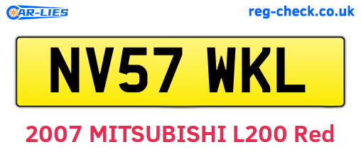 NV57WKL are the vehicle registration plates.