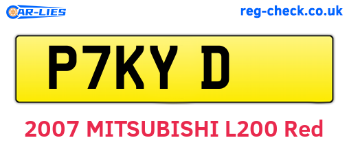 P7KYD are the vehicle registration plates.