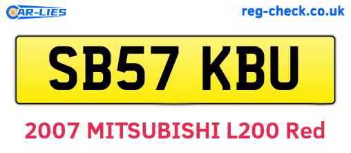 SB57KBU are the vehicle registration plates.