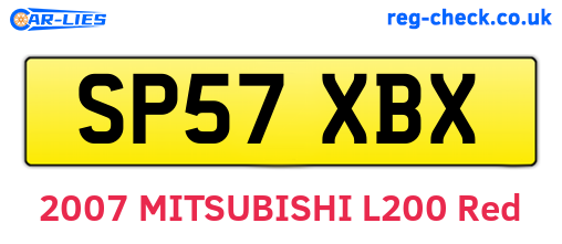 SP57XBX are the vehicle registration plates.