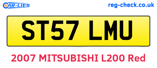 ST57LMU are the vehicle registration plates.