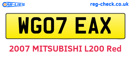 WG07EAX are the vehicle registration plates.