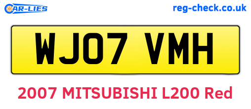 WJ07VMH are the vehicle registration plates.