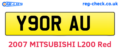 Y90RAU are the vehicle registration plates.