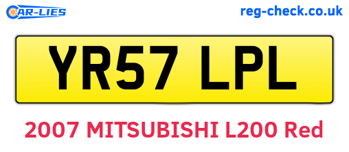 YR57LPL are the vehicle registration plates.