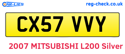 CX57VVY are the vehicle registration plates.
