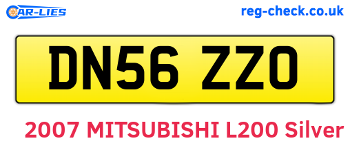 DN56ZZO are the vehicle registration plates.