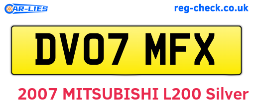DV07MFX are the vehicle registration plates.