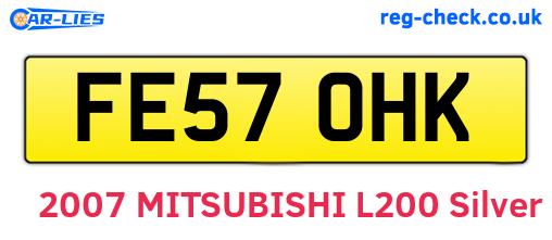 FE57OHK are the vehicle registration plates.