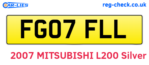FG07FLL are the vehicle registration plates.