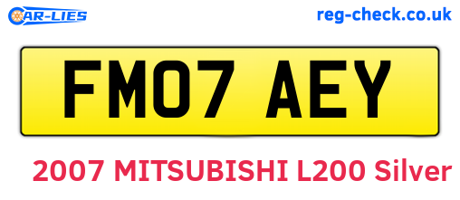 FM07AEY are the vehicle registration plates.