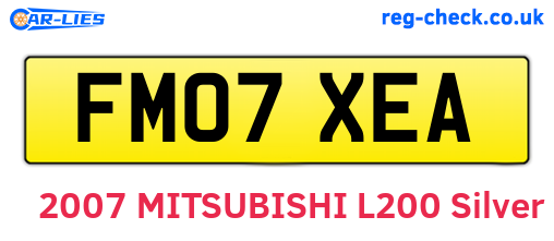 FM07XEA are the vehicle registration plates.