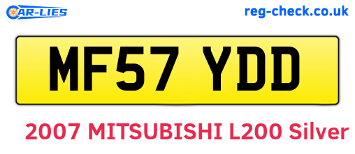 MF57YDD are the vehicle registration plates.