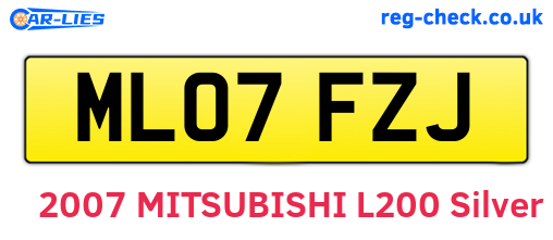 ML07FZJ are the vehicle registration plates.