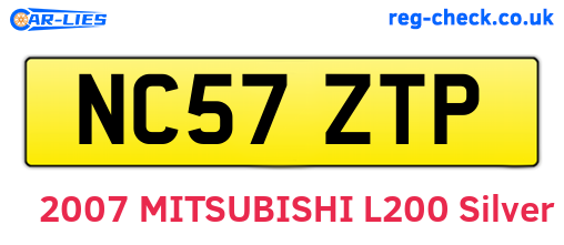 NC57ZTP are the vehicle registration plates.