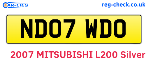 ND07WDO are the vehicle registration plates.