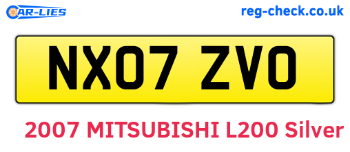 NX07ZVO are the vehicle registration plates.
