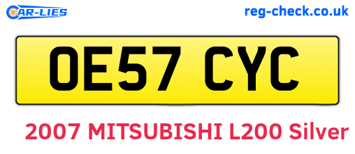 OE57CYC are the vehicle registration plates.