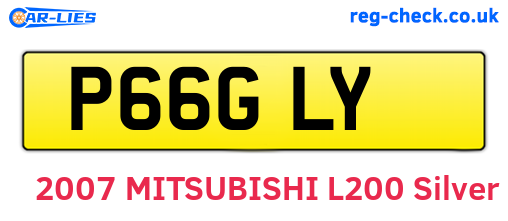 P66GLY are the vehicle registration plates.