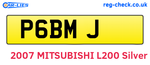 P6BMJ are the vehicle registration plates.