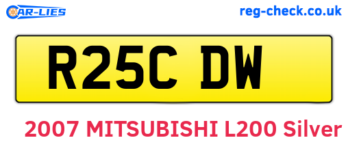 R25CDW are the vehicle registration plates.