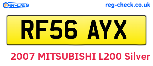 RF56AYX are the vehicle registration plates.
