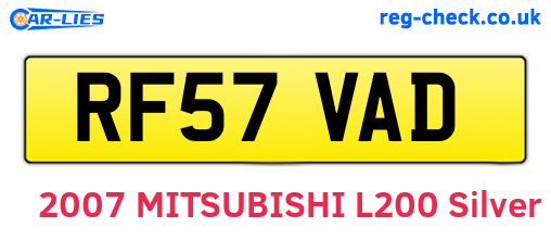 RF57VAD are the vehicle registration plates.