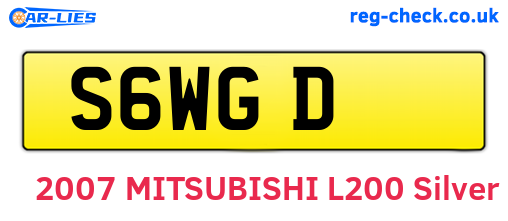 S6WGD are the vehicle registration plates.