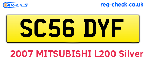SC56DYF are the vehicle registration plates.