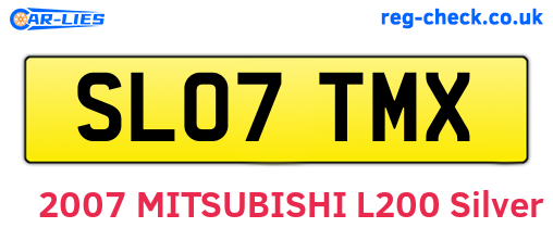 SL07TMX are the vehicle registration plates.