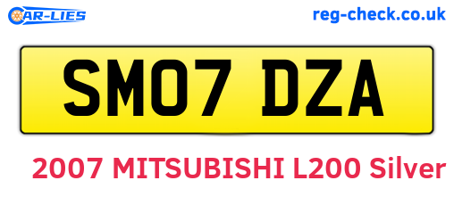 SM07DZA are the vehicle registration plates.