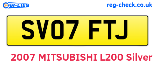 SV07FTJ are the vehicle registration plates.