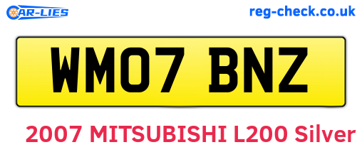 WM07BNZ are the vehicle registration plates.