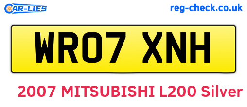 WR07XNH are the vehicle registration plates.