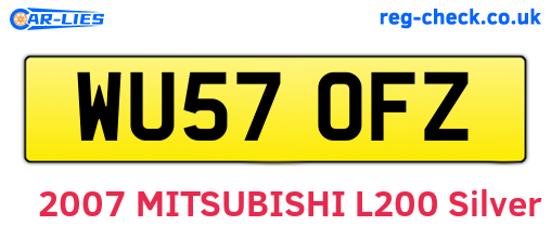 WU57OFZ are the vehicle registration plates.