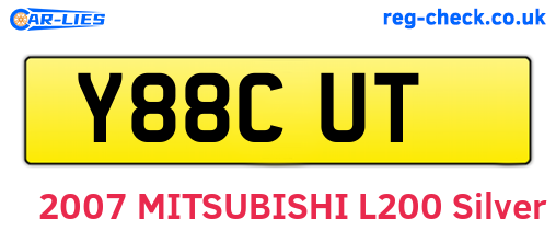 Y88CUT are the vehicle registration plates.