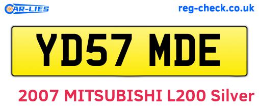 YD57MDE are the vehicle registration plates.