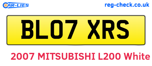 BL07XRS are the vehicle registration plates.