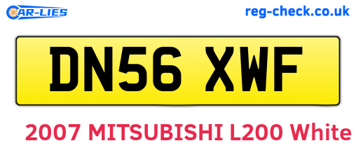 DN56XWF are the vehicle registration plates.