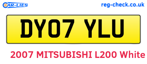 DY07YLU are the vehicle registration plates.
