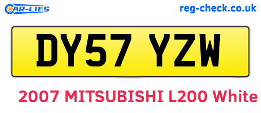 DY57YZW are the vehicle registration plates.