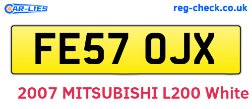FE57OJX are the vehicle registration plates.